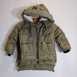 Orolay girls size 5 down puffer jacket army green hoodie winter coat